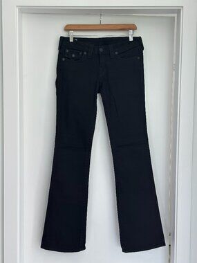 True Religion Becky Low Rise Bootcut Size 27 Black Vintage